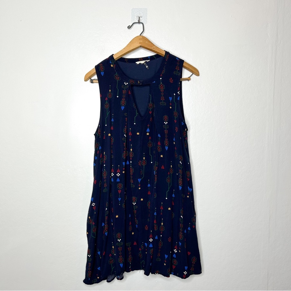 Entro Sleeveless Boho Print A line‎ Mini Dress Large L - Picture 2 of 9